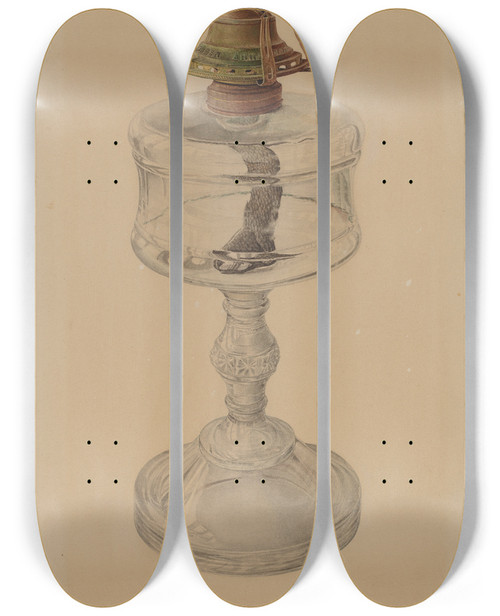 Triptych art skateboard deck of Samuel Faigin Table Lamp by Samuel Faigin