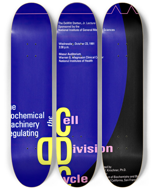 Triptych art skateboard deck of National Institutes Of Health The Biochemical Machinery Regulating The Cell Division Cycle by National Institutes Of Health (1887)
