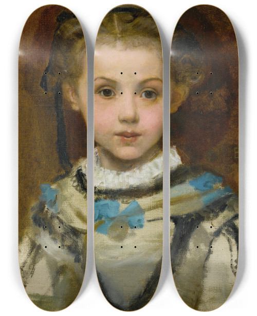 Triptych art skateboard deck of Pauljacquesaim Baudry Portrait Of Guillemette De Lareinty by Paul-Jacques-Aim Baudry (1828-1886)