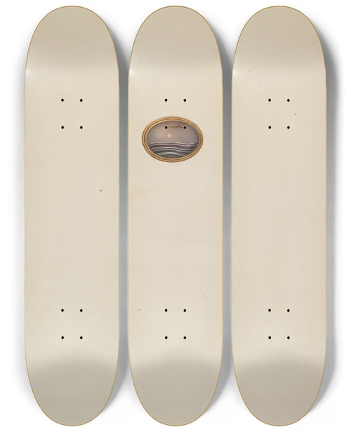 Triptych art skateboard deck of Dorothy Dwin Pin_1 by Dorothy Dwin