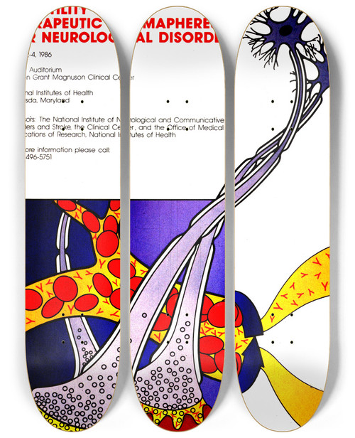 Triptych art skateboard deck of National Institutes Of Health The Utility Of Therapeutic Plasmapheresis For Neurological Disorders by National Institutes Of Health (1887)