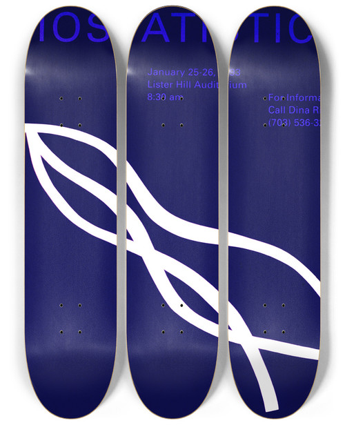 Triptych art skateboard deck of National Institutes Of Health National Institutes Of Health Conference On Current Topics In Biostatistics by National Institutes Of Health (1887)