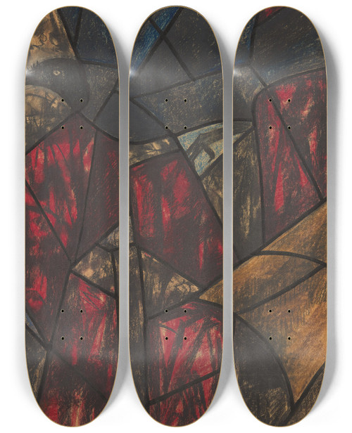 Triptych art skateboard deck of Richard Nicolas Roland Holst Ontwerp Voor Raam In Het Noordertransept In De Dom Te Utrecht 5 by Richard Nicolaus Roland Holst (1868-1938)