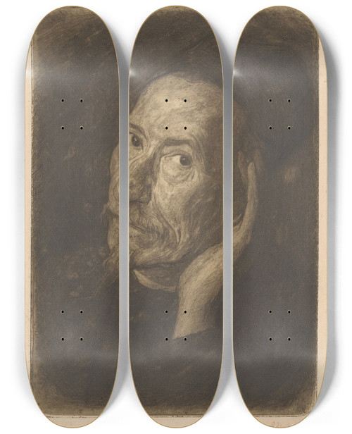 Triptych art skateboard deck of Jan Veth Portret Van Paul Joseph Constantin Gabril by Jan Veth (1864-1925)