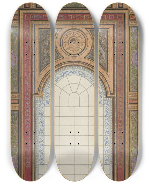 Triptych art skateboard deck of Julesedmondcharles Lachaise Gallery Ceiling Design Htel Cottier by Jules-Edmond-Charles Lachaise (1897)