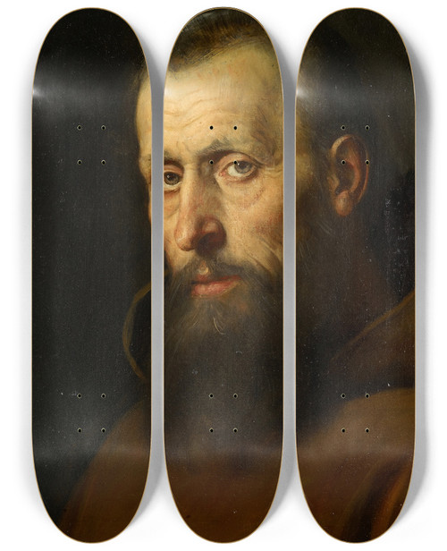 Triptych art skateboard deck of Franz Von Defregger Father Haspinger by Franz Von Defregger (1835-1921)