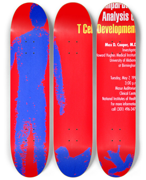 Triptych art skateboard deck of National Institutes Of Health A Comparative Analysis Of T Cell Development by National Institutes Of Health (1887)