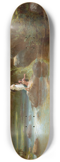 Ferdinand Bellermann - Badende Am Fluss 8.25 inch art skate deck
