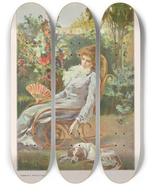 Triptych art skateboard deck of Miguel Segui Publisher Album Salon Pl05 by Miguel Segui (Publisher) (19-)