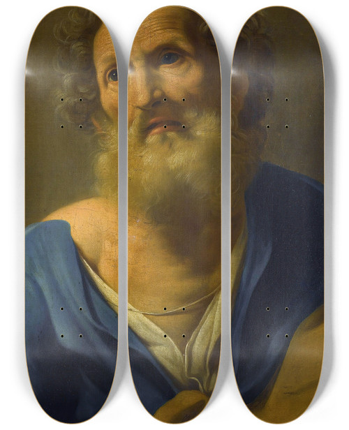 Triptych art skateboard deck of Roman School Saint Mark by Roman School