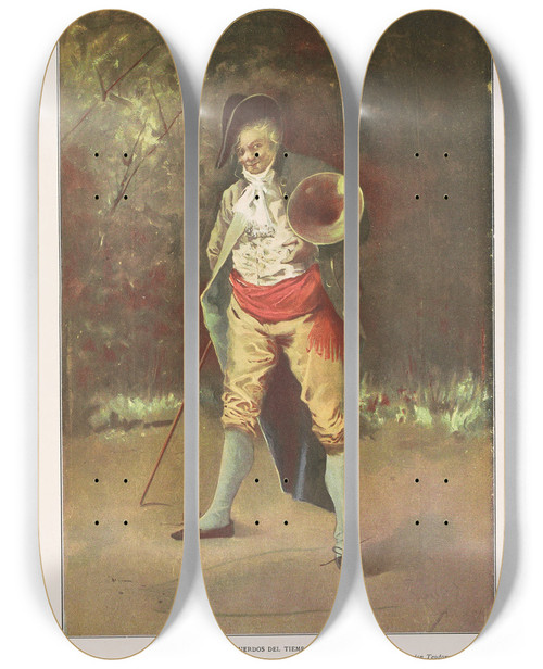 Triptych art skateboard deck of Miguel Segui Publisher Album Salon Pl55 by Miguel Segui (Publisher) (19-)
