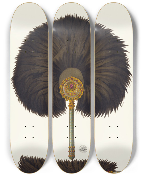 Triptych art skateboard deck of Fedor Grigoryevich Solntsev Opakhalo Tsaritsy Natalii Kirilovny by Fedor Grigoryevich Solntsev (1801-1892)
