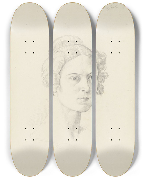 Triptych art skateboard deck of Joseph Von Fhrich Giuseppina Massimi Principessa Lancellotti Di Lauro by Joseph Von Fuhrich (1800-1876)