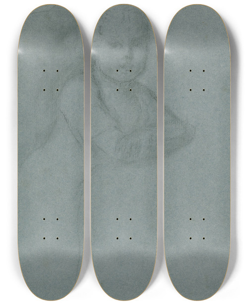 Triptych art skateboard deck of Allan Ramsay George Iv When Prince Of Wales by Allan Ramsay (1713-1784)