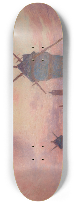 Ferdinand du Puigaudeau - Coucher de soleil  Bourg de Batz, Bretagne 8.25 inch art skate deck