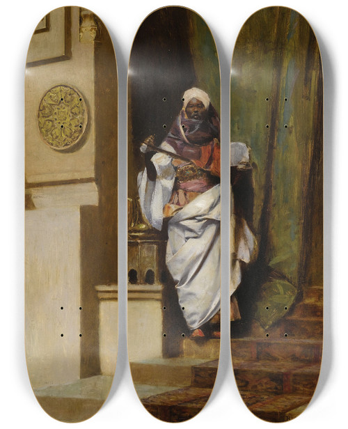 Triptych art skateboard deck of Jeanjosephbenjamin Constant Tangiers by Jean-Joseph-Benjamin Constant (1845-1902)