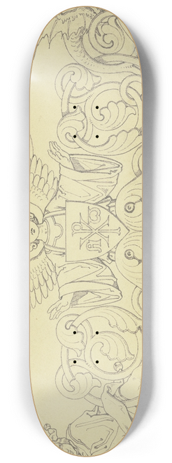 Ferdinand Fellner - Buchschmuck (Finale mit Engel, Harlekin und Drachen) 8.25 inch art skate deck