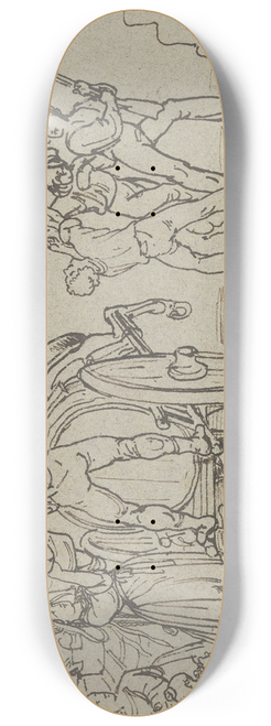 Ferdinand Fellner - Herbstfeier in Schwaben zur Weinlese 8.25 inch art skate deck