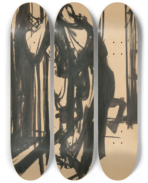 Triptych art skateboard deck of Jn Novk Suppliant by Jan Novak (1921-1944)
