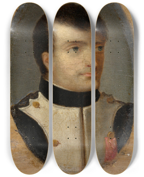 Triptych art skateboard deck of Pieter Van Huffel Napoleon Bonaparte As First Consul by Pieter Van Huffel