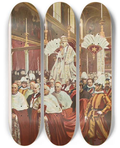 Triptych art skateboard deck of Miguel Segui Publisher Album Salon Pl24 by Miguel Segui (Publisher) (19-)