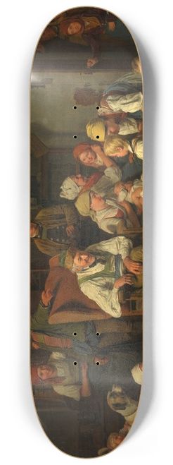 Ferdinand Georg Waldmller - Die Gratulation zu Grovaters Geburtstag 8.25 inch art skate deck