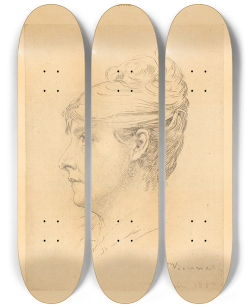 Triptych art skateboard deck of Lon Bonnat Fids Devris by Leon Bonnat (1833-1922)