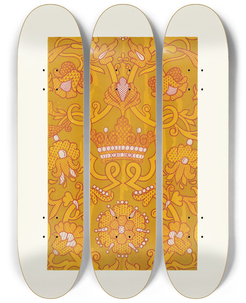 Triptych art skateboard deck of Fedor Grigoryevich Solntsev Stanovoi Kaftan Izobrazhenie 4 by Fedor Grigoryevich Solntsev (1801-1892)