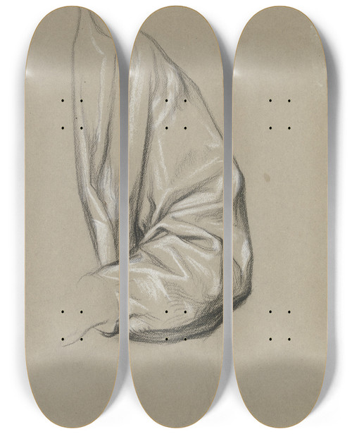 Triptych art skateboard deck of Victor Mller Linker Rmel Mit Andeutung Der Schulter_2 by Victor Muller (1829-1871)