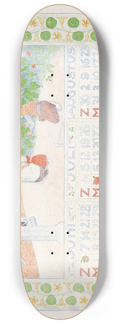 Ferdinand Hart Nibbrig - Kalenderblad voor zomer 1904 van de Verzekering-Maatschappij Holda in Amsterdam 8.25 inch art skate deck