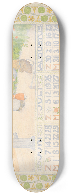 Ferdinand Hart Nibbrig - Kalenderblad voor zomer 1904 van de Verzekering-Maatschappij Holda in Amsterdam 8.25 inch art skate deck