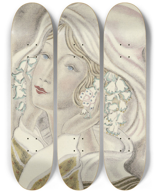 Triptych art skateboard deck of Grangier Mars by Grangier