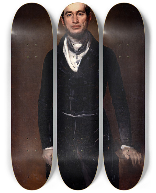Triptych art skateboard deck of Ferdinand Von Rayski Portrait Of The Chamberlain Count Julius Zechburkersroda by Ferdinand Von Rayski (1806-1890)