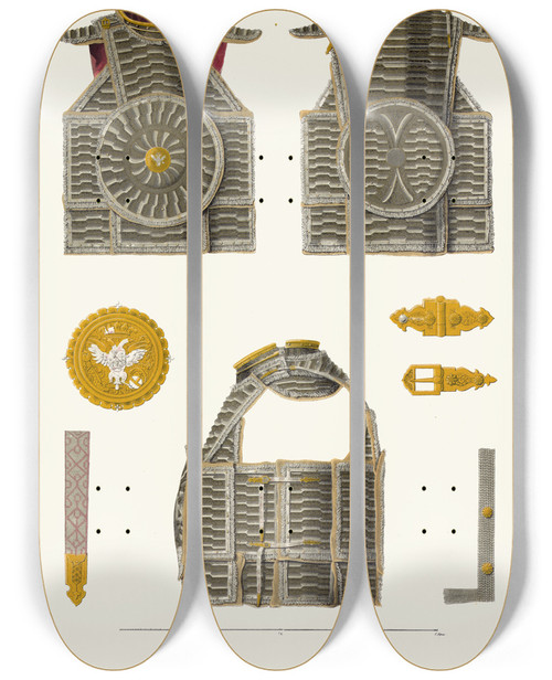 Triptych art skateboard deck of Fedor Grigoryevich Solntsev Zertsalo Tsaria Alekseia Mikhailovicha Izobrazhenie 1 by Fedor Grigoryevich Solntsev (1801-1892)