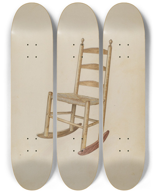 Triptych art skateboard deck of Henry Tomaszewski Chair by Henry Tomaszewski