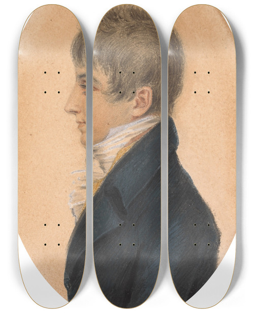 Triptych art skateboard deck of John Smart Lt Charles Kenworthy Smart by John Smart (1741-1811)
