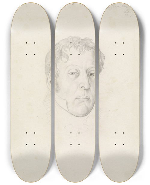 Triptych art skateboard deck of Joseph Von Fhrich Ottavio Lancellotti Principe Di Lauro by Joseph Von Fuhrich (1800-1876)
