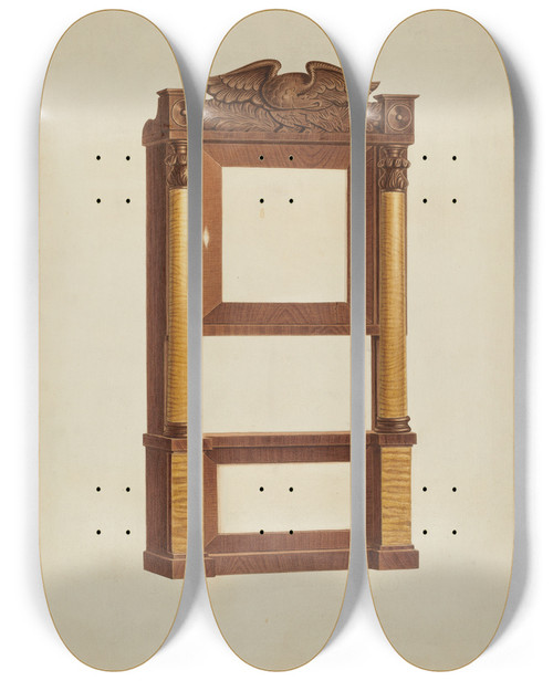Triptych art skateboard deck of Lorenz Rothkranz Clock by Lorenz Rothkranz