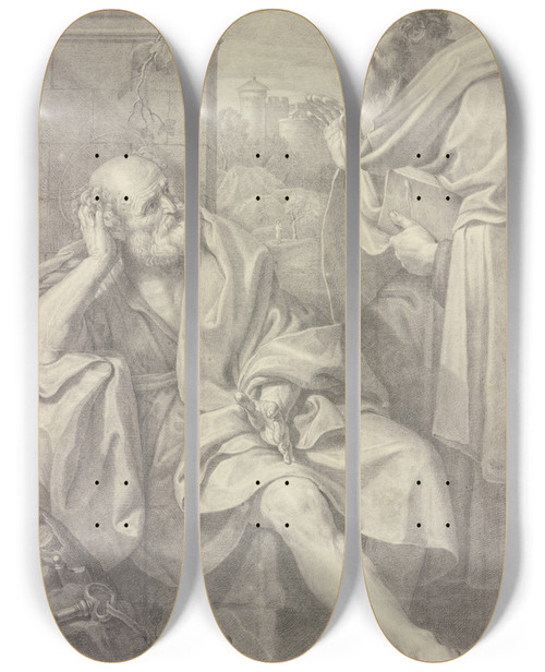 Triptych art skateboard deck of Jan Frederik Schierecke Die Heiligen Petrus Und Paulus by Jan Frederik Schierecke