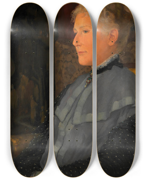Triptych art skateboard deck of Emil Orlik Franziska Fanny Wertheimstein by Emil Orlik (1870-1932)