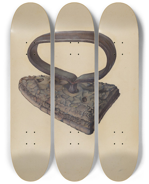 Triptych art skateboard deck of Alf Bruseth Flatiron by Alf Bruseth