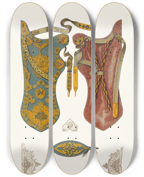 Triptych art skateboard deck of Fedor Grigoryevich Solntsev Kolchan by Fedor Grigoryevich Solntsev (1801-1892)