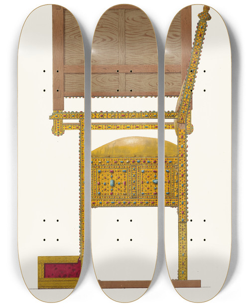 Triptych art skateboard deck of Fedor Grigoryevich Solntsev Kresly Tsaria Mikhaila Feodorovicha Izobrazhenie 3 by Fedor Grigoryevich Solntsev (1801-1892)
