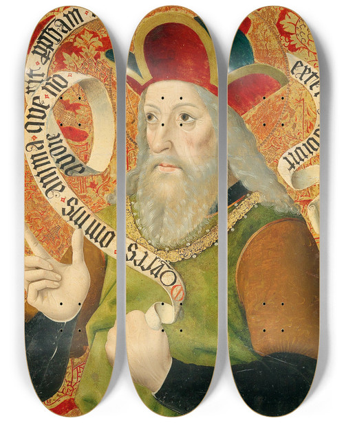 Triptych art skateboard deck of Swabian School The Prophet Moses by Swabian School