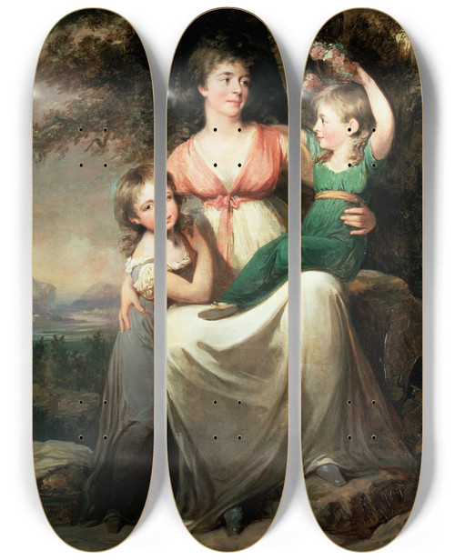 Triptych art skateboard deck of Pehr Gustaf Von Heideken A Willowtree Study by Pehr Gustaf Von Heideken (1781-1864)