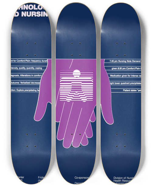 Triptych art skateboard deck of National Institutes Of Health Computer Technology And Nursing_2 by National Institutes Of Health (1887)