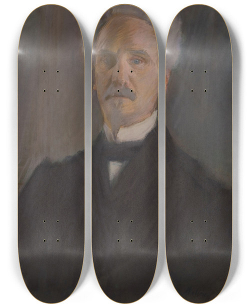Triptych art skateboard deck of Paul Csar Helleu Portrait Dhenri Rochefort 18301913 by Paul Cesar Helleu (1859-1927)