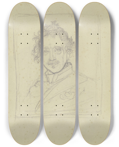 Triptych art skateboard deck of Eugen Eduard Schffer King Ludwig I Of Bavaria by Eugen Eduard Schaffer (1802-1871)