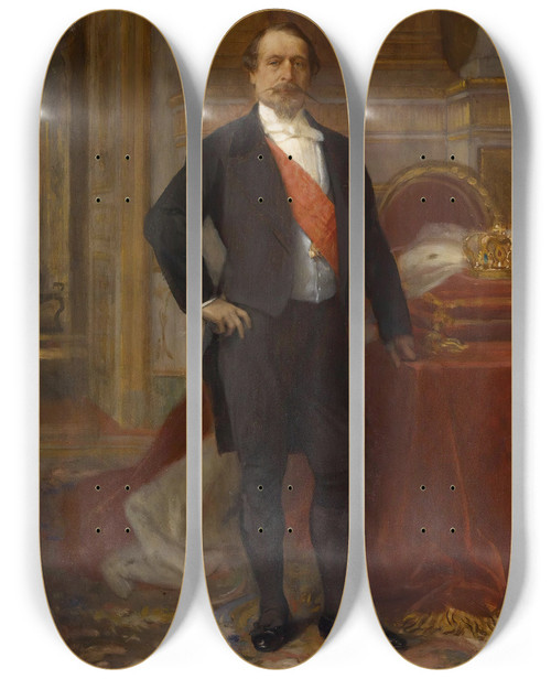 Triptych art skateboard deck of Alexandre Cabanel Napoleon Iii by Alexandre Cabanel (1823-1889)