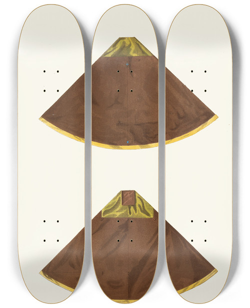 Triptych art skateboard deck of Fedor Grigoryevich Solntsev Felon Episkopa Nikity by Fedor Grigoryevich Solntsev (1801-1892)